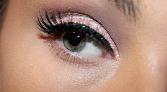 close up glitter eye